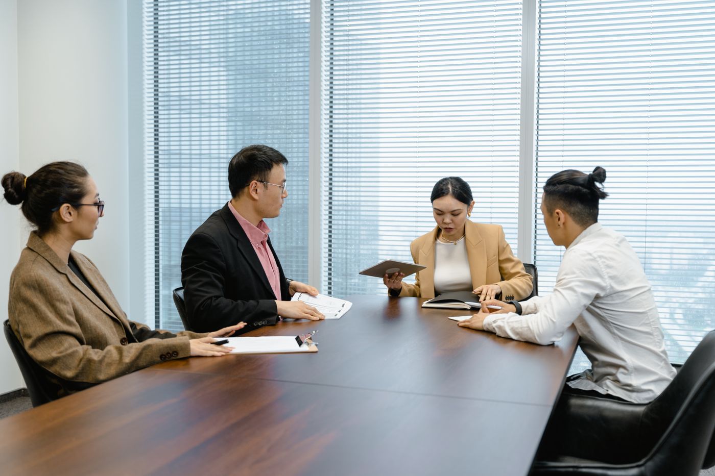 Diverse leadership team in an executive working session